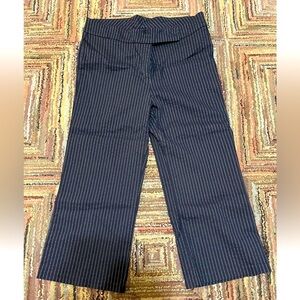 VTG Women’s Talent Black Elastic Waist Black silver striped Capri Pants Size 1XL